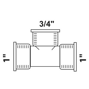 Kirchhoff Reduzier-T-Stück, 30,3 mm x 24,2 mm, Gewindefitting für Sanitär- und Heizungsinstallation.