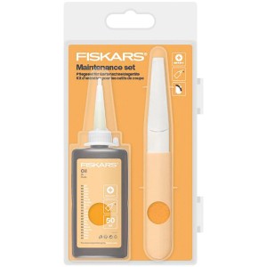 Fiskars Pflegeset für Gartenscheren: Öl und Diamantfeile im Set.
