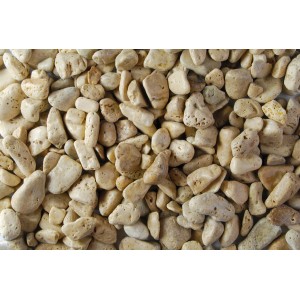 Travertinkiesel Creme Caramel, 15-25 mm Zierkies für Garten und Landschaftsbau.