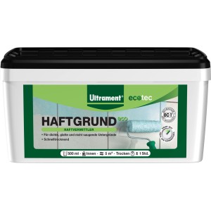 Ultrament Haftgrund Eco 0,5l im Eimer: Haftvermittler für glatte Untergründe, ideal für Bauabdichtungen.
