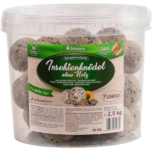 Eimer Fidelio Insektenknödel ohne Netz, 30 Stück Wildvogelfutter.