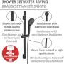 Wenko Brauseset Watersaving Schwarz mit Duschstange, Handbrause und Schlauch.
