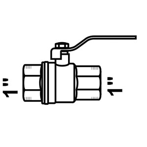 Kirchhoff Kugelhahn 30,3 mm (1 IG) aus Nickel, Detailaufnahme.