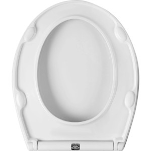 Weißer, glänzender WC-Sitz Coventry Deluxe von baliv mit Absenkautomatik.