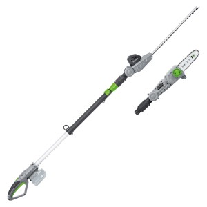 LUX 2in1 Akku-Teleskop-Heckenschere & Astsäge mit Heckenscheren- und Sägeaufsatz.