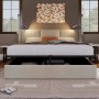 okwish Polsterbett 160x200cm mit Stauraum USB Leselicht Jugendzimmer Beige ohne Matratze_4