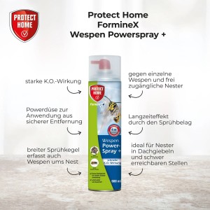 Protect Home FormineX Wespenspray 600ml zur Wespenbekämpfung und Nestbehandlung.