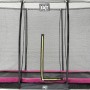 Rechteckiges EXIT Silhouette Bodentrampolin 214x305 cm in Rosa mit Sicherheitsnetz.