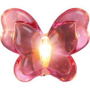 Pinke LED-Lichterkette mit Schmetterlingen, batteriebetrieben für Wanddekoration.