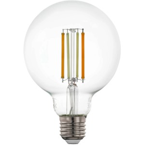 Klares E27 LED Leuchtmittel G95 mit Tunable White Funktion, 6W, für Eglo Connect Smart Home.