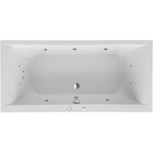 Ottofond Whirlpool Rosa Komfort, 170x75 cm, weiße Acryl-Badewanne mit Hydra-Jet Massagesystem.