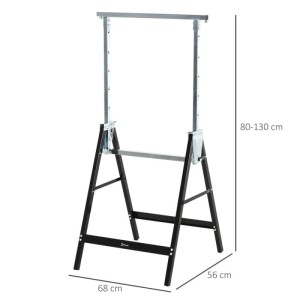 DURHAND Sägebock Höhenverstellbar Faltbar 68 x 56 x 80-130 cm