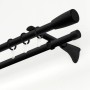 Gardinia Universal Träger Chicago, 1- und 2-läufig, schwarz-matt, für Stilgarnituren.