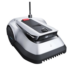 Ecovacs GOAT G1-2000 Mähroboter mit Garage, silber/schwarz. Intelligente Rasenpflege für bis zu 2.000 m².