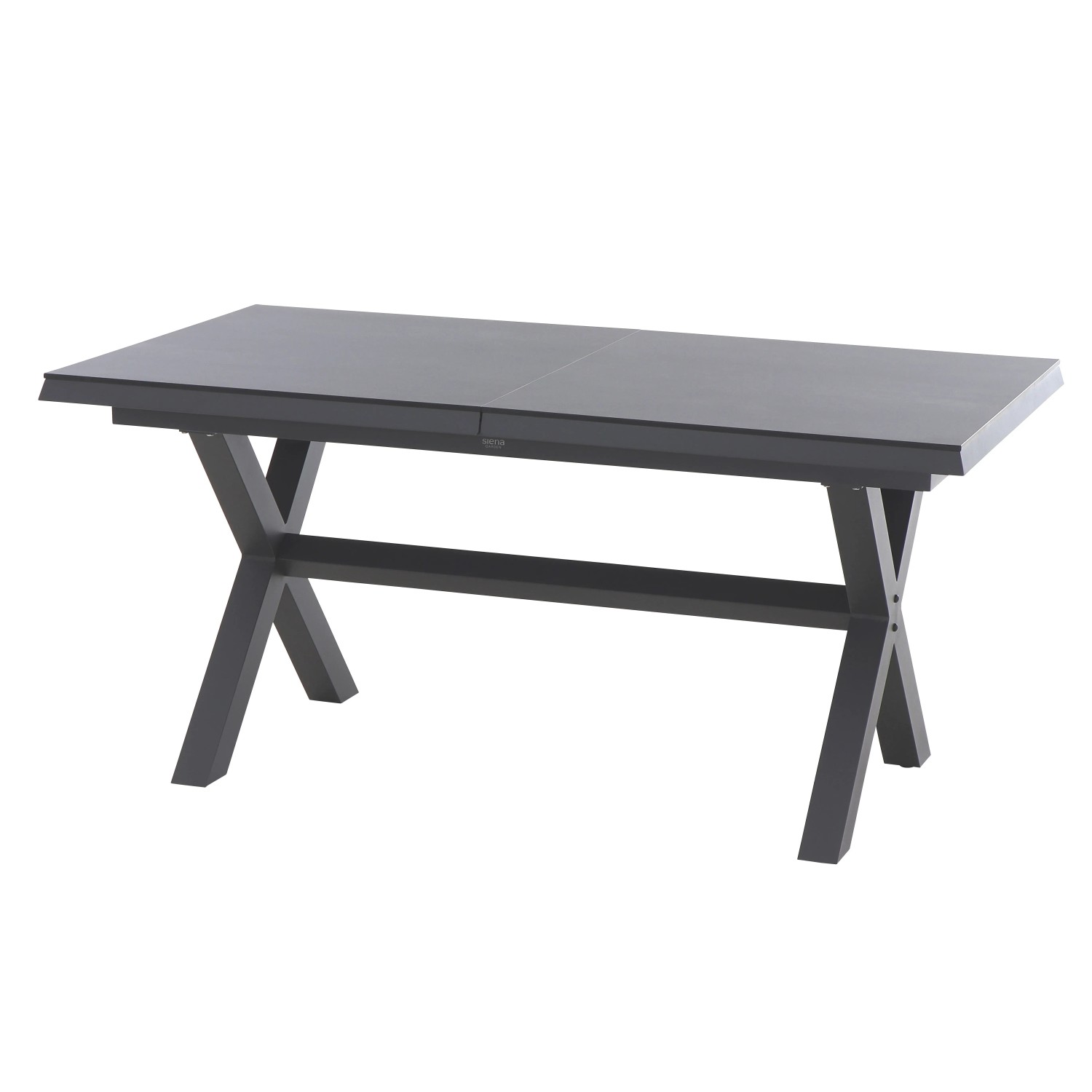 Ausziehbarer Siena Garden Gartentisch Ferrostone, 100x260 cm, mit Aluminiumgestell und HPL-Tischplatte.