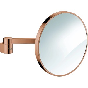 Grohe Kosmetikspiegel Selection in Warm Sunset: Wandspiegel mit 7-fach Vergrößerung und schwenkbarer Halterung.