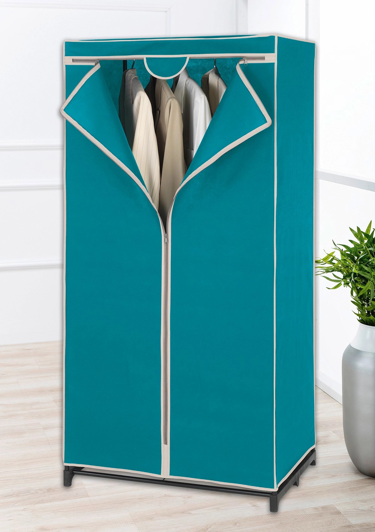 Wenko Kleiderschrank Breeze PetrolCreme 150 cm x 75 cm x 50 cm kaufen