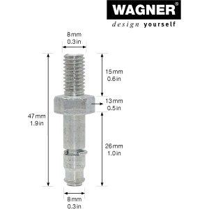 Wagner Gewindestift M8 x 14 mm, 2er-Set für Rollen und Räder.