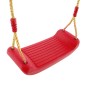 Rote Schaukel für Zwerkules Spielhaus Lolla, Kunststoff mit Seilaufhängung.