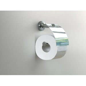 Spirella Toilettenpapierhalter Campagne mit Deckel, Chrom, zur Wandmontage.