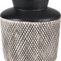 Schwarze Keramik Vase Minimalist Zen mit Rautenmuster, 18,4 cm hoch, Ø 16,5 cm.