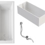 Ottofond Körperformwanne-Set, 170x75 cm, Weiß: Badewanne, Wannenträger, Ab- und Überlaufgarnitur.