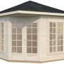 Palmako Holz-Pavillon Melanie, klar imprägniert, mit Doppeltür und Fenstern.