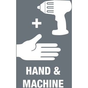 Symbol für Hand- und Maschinenbetrieb der Wera Zyklop Bitnuss TX 20.