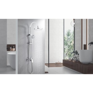 Inter Ceramic Duschsystem 6544 Überkopf Weiß-Chrom