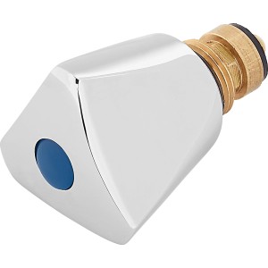 Dreikanthaubengriff mit Oberteil, 16,7 mm (G 3/8), silberfarben, für Armaturen zur Kaltwasserregulierung.