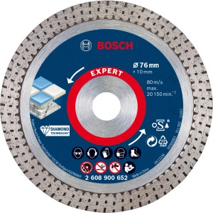 Bosch Expert Diamanttrennscheibe, Ø 76 mm, für harte Keramikfliesen. Zubehör für Winkelschleifer.