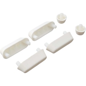 baliv Ersatz-Puffer Set für WC-Sitze, 6 Stück, aus weißem Kunststoff.