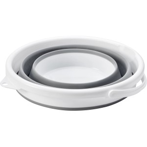 Grauer, faltbarer 10 l Eimer für Reinigungsarbeiten und mehr.