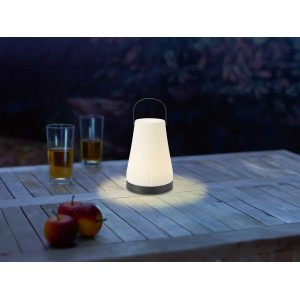 LED-Akku-Tischleuchte Sepino Ø 13 cm x 24,5 cm Schwarz-Weiß