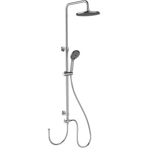 Wenko Duschsystem Watersaving Chrom mit Kopf- und Handbrause.