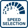 Symbol für die Geschwindigkeitsauswahl der Bosch Professional Akku-Säbelsäge GSA 12V-14.