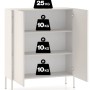 Selsey Highboard Derriva, Kaschmir, zweitürig, offene gerillte Fronten. Zeigt 3 Fächer, Belastbarkeit 25kg oben, 10kg pro Boden.