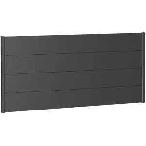 Biohort Wandpaneel Sichtschutz o. Acrylglas 200 cm x 90 cm Dunkelgrau-Metallic