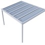 Weiße Terrassenüberdachung Professional, 400x300 cm, klare Polycarbonat-Platten.