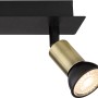 Globo Drew Strahler, 3-flammig, schwarz matt/goldfarben, 400x60x90mm. Spot für GU10 Leuchtmittel.