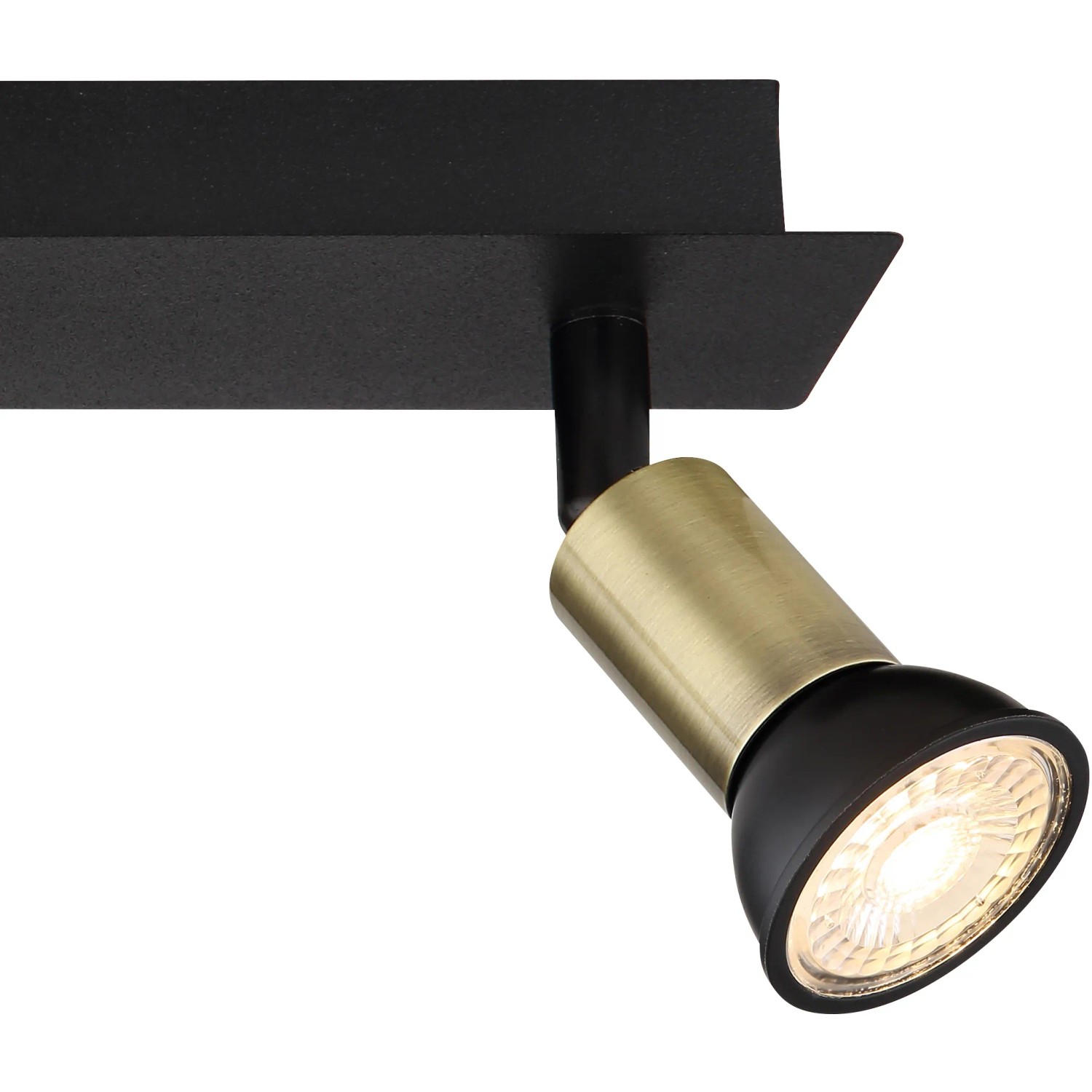 Globo Drew Strahler, 3-flammig, schwarz matt/goldfarben, 400x60x90mm. Spot für GU10 Leuchtmittel.