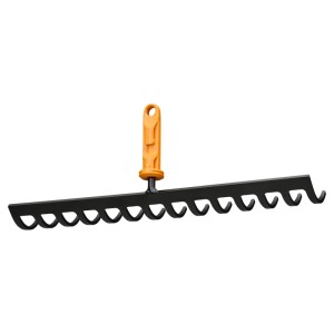 Fiskars OneClick Rechen mit 14 Zinken, orange-schwarz, für Kombisysteme.