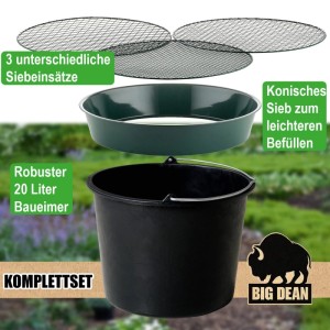 BigDean Gartensieb Aus Metall Mit 3 Maschenweiten 6 4 Mm 9 5 Mm 12 7 Mm Erdsieb Rund Sandsieb Durchmesser 37 Cm Höhe 8 Cm Garten Sieb Steinsieb