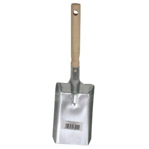 Lienbacher Kohleschaufel, braun-silber, 10x40cm, aus verzinktem Stahl mit Holzgriff für Kamin- und Ofenzubehör.