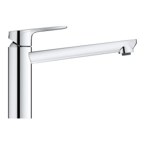 Grohe QuickFix Spültischarmatur Start Edge, Chrom, Einhebelmischer mit schwenkbarem Auslauf.