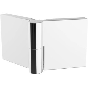 Detailaufnahme: Schulte Badewannenfaltwand, 2-teilig, Alpinweiß mit Querstreifen Dekor.