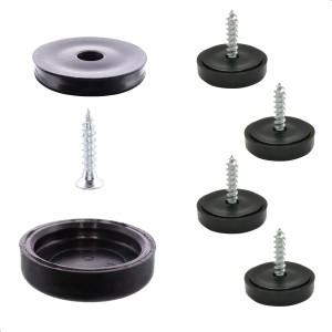 Wagner QuickClick Möbelgleiter Set, 12-teilig, schwarz-grau, Ø 17mm, für Teppich & raue Böden.