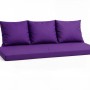 Violettes Setgarden Bankkissen: Sitzkissen (160x50) & 3 Rückenkissen für Gartenbänke.