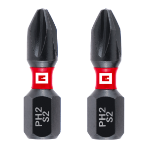 Einhell Impact Bit-Set, 2-teilig, PH2, 25 mm. Bits aus S2-Stahl für Schraubendreher und Akkuschrauber.