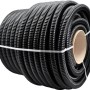 Aufgerollter, schwarzer Fitt Teichschlauch, Ø 25 mm, für Gartenteiche.